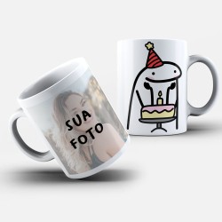 Caneca Personalizada Com Foto + Flork Aniversário