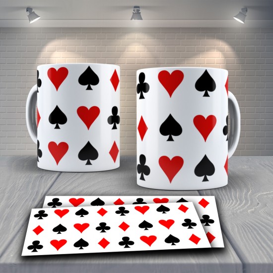 Caneca Personalizada Porcelana Cartas de Baralho