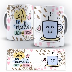 Caneca Personalizada Porcelana Café da Manhã Cheio de Amor