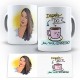 Caneca Personalizada Porcelana Caricatura + Frase (Uma Pessoa)