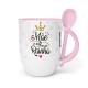 Caneca c/ Colher Personalizada Mãe Um Título Maior Que Rainha + Foto