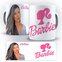 Caneca Personalizada Porcelana Barbie + Caricatura