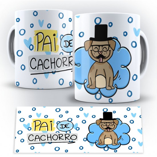 Caneca Personalizada Porcelana Pai de Cachorro