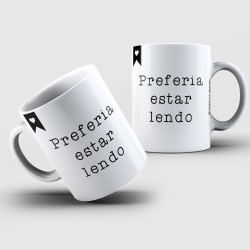 Caneca Personalizada Preferia Estar Lendo