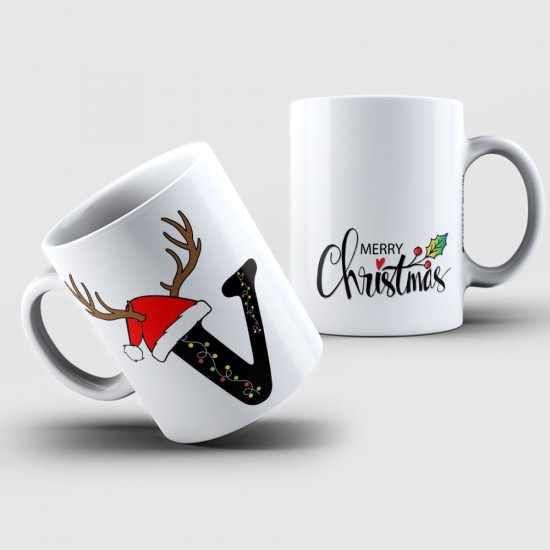 Caneca Personalizada Com Letra + Merry Christmas