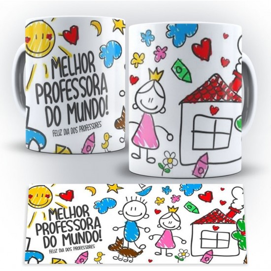 Caneca Personalizada Porcelana A Melhor Professora do Mundo