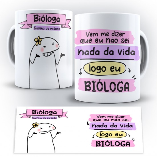 Caneca Profissão Flork Bióloga