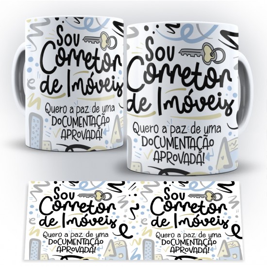 Caneca Profissão Flork Corretor de Imóveis