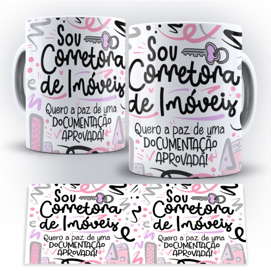 Caneca Profissão Flork Corretora de Imóveis