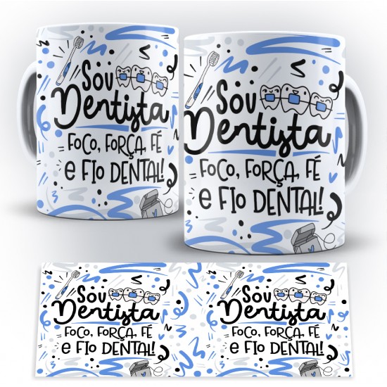 Caneca Profissão Flork Dentista (Mod. 3)