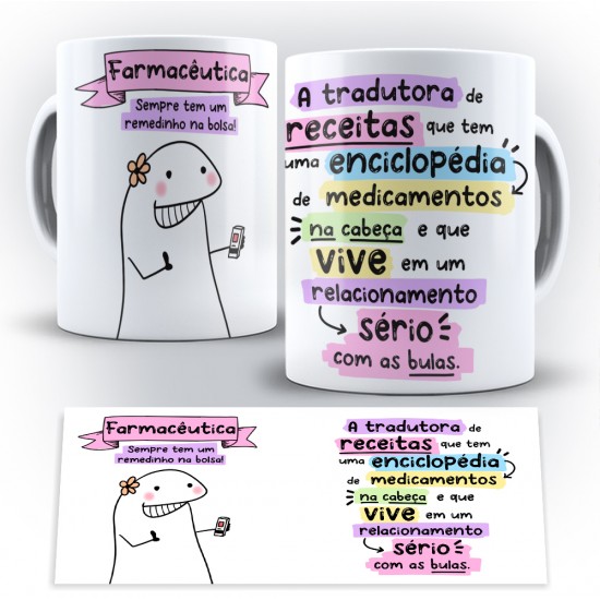 Caneca Profissão Flork Farmaceutica