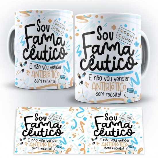 Caneca Profissão Flork Farmaceutico