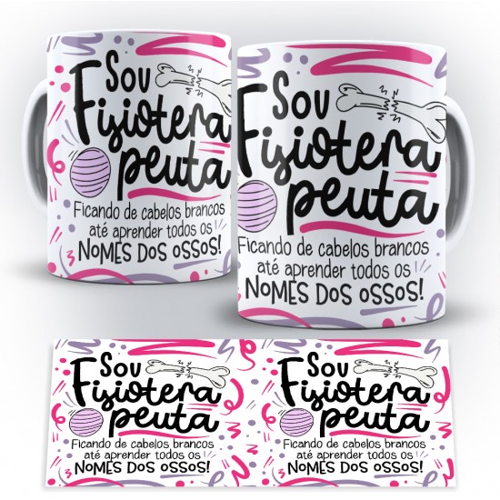 Caneca Profissão Flork Fisioterapeuta Mulher (Mod. 2)