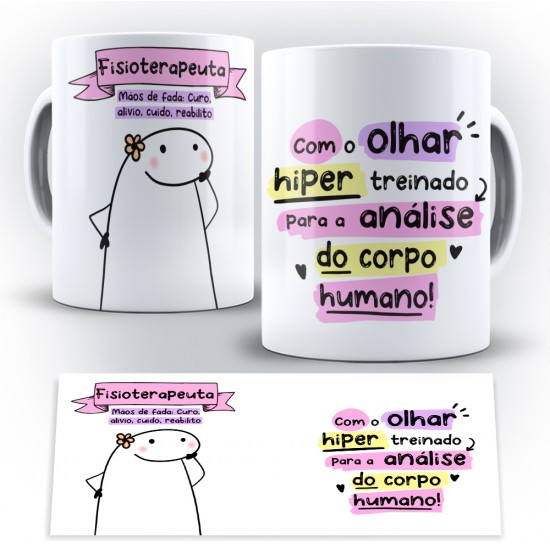 Caneca Profissão Flork Fisioterapeuta Mulher