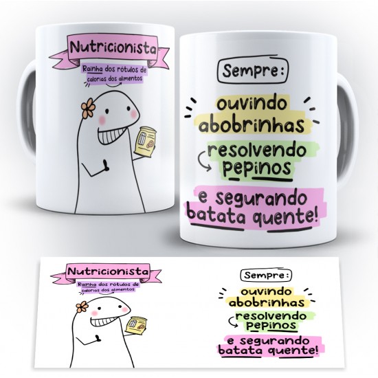 Caneca Profissão Flork Nutricionista