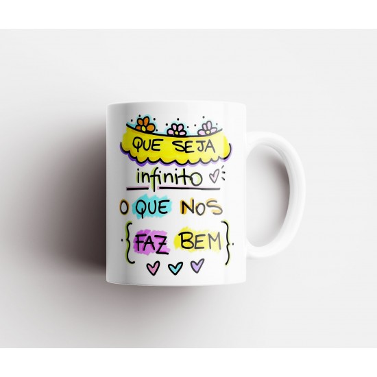 Caneca Personalizada Porcelana Letra + Nome + Frase