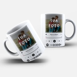 Caneca Personalizada Com Loyout Spotify + Spotify Code (Mod. 2)