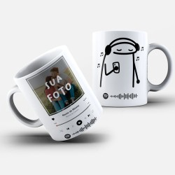 Caneca Personalizada Com Loyout Spotify + Spotify Code + Flork